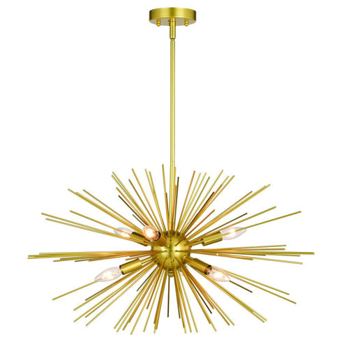 Vaxcel Nikko 26 In. 6 Light Pendant Gold Model: P0366