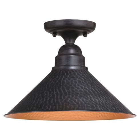 Vaxcel Outland 12 In. Outdoor Semi Flush Aged Iron Model: T0667
