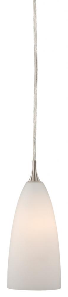 Vaxcel PD30144SN Milano 4" Mini Pendant W/white Glass