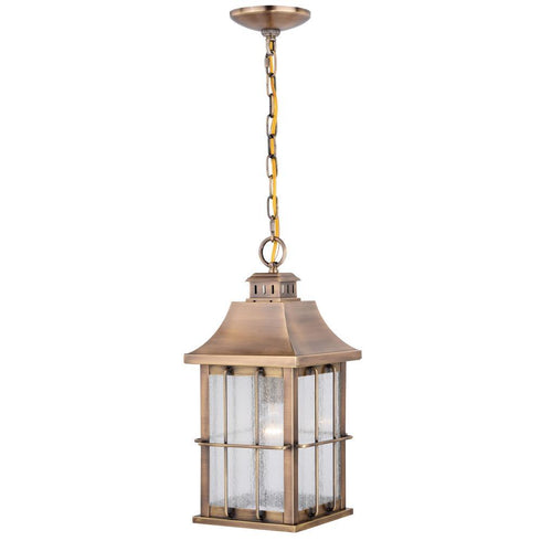 Vaxcel Quincy 8 In Outdoor Pendant Antique Brass Model: T0504