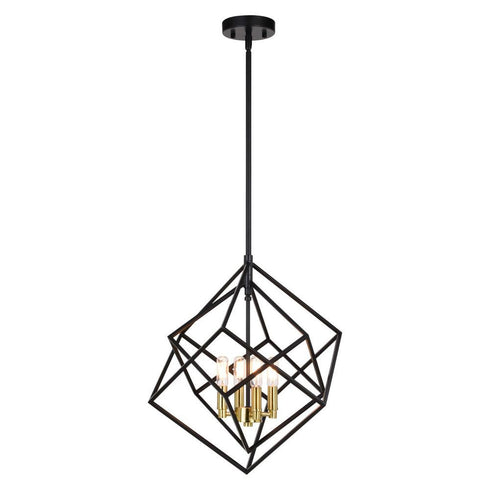 Vaxcel Rad 17.5 In. 4 Light Pendant Black And Model: P0372