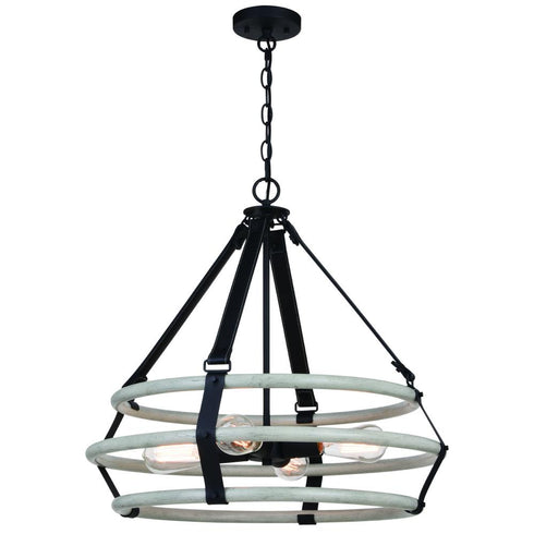 Vaxcel Taylor 24 In. 4 Light Pendant Textured Black Model: P0371