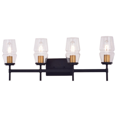 Vaxcel Warren 4 Light Vanity Light Matte Black And Model: W0394