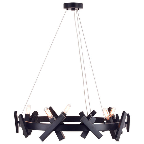 Vaxcel Wells 5 Light 28 In. Chandelier Matte Black Model: H0264
