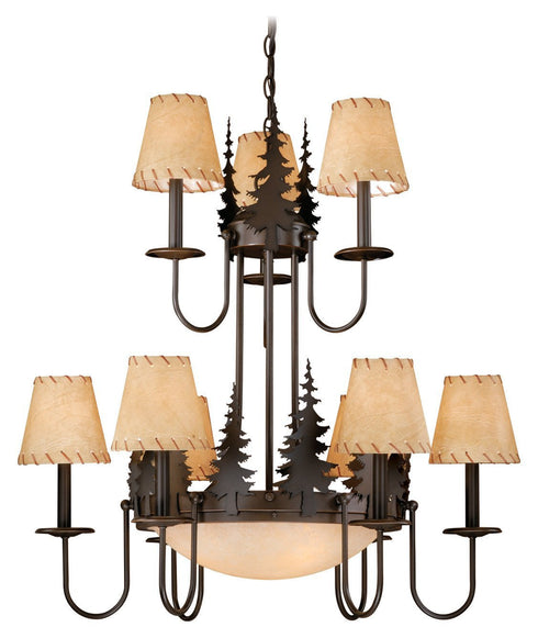 Vaxcel Yosemite 12 Light Chandelier Model: CH55509BBZ