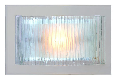 W65S-CM 12" wide Rippled Glass Wall Sconce