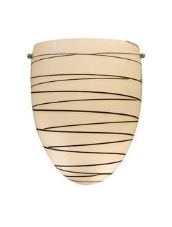 White Blown Glass Wall Light with Black Glass Strands
