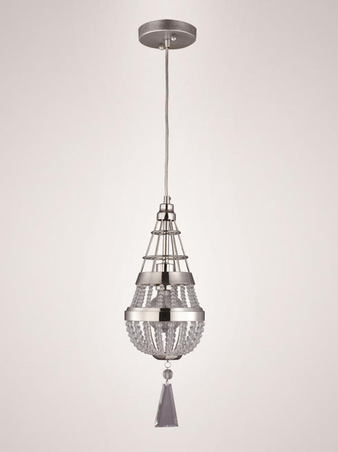 Zeev Lighting Arbelos 1 Light Down Mini Pendant Model: MP40006/1/PN/CLC