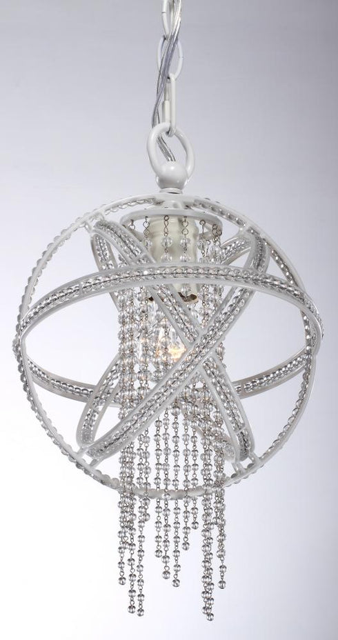 Zeev Lighting Cascade- Burnished Silver Leaf W/ Champagne Crystal 1 Light Down Mini Pendant Model: MP40011-1-SW
