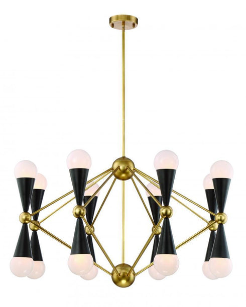 Zeev Lighting Crosby 1 Light Down Chandelier Model: CD10170-16-AGB+MBK