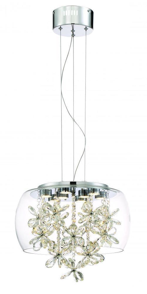Zeev Lighting Destiny 1 Light Down Pendant Model: P30077-LED-CH