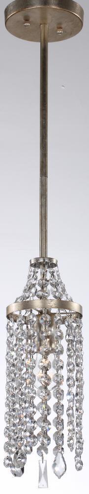 Zeev Lighting Palais 1 Light Down Mini Pendant Model: MP40010-1-SL-AG-V