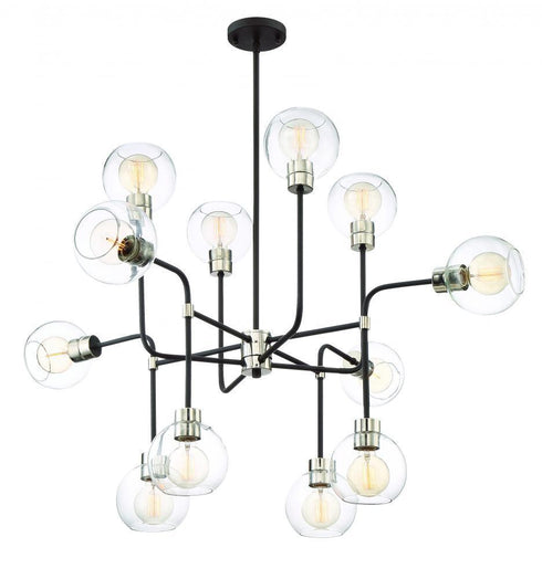 Zeev Lighting Pierre 12 Light Chandelier Model: CD10223-12-PN+MBK