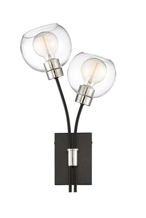 Zeev Lighting Pierre 2 Light Wall Sconce Model: WS70028-2-PN+MBK
