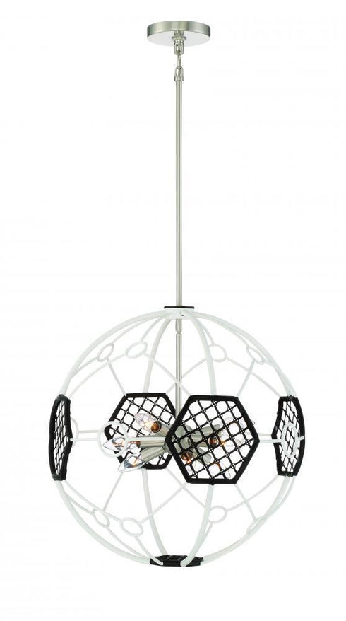 Zeev Lighting Plato 9 Light Down Chandelier Model: CD10115/9/WT-BK