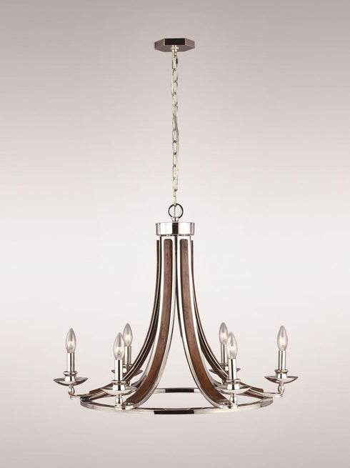 Zeev Lighting Solstice 4 Light Candle Chandelier Model: CD10074-6-PN-PW
