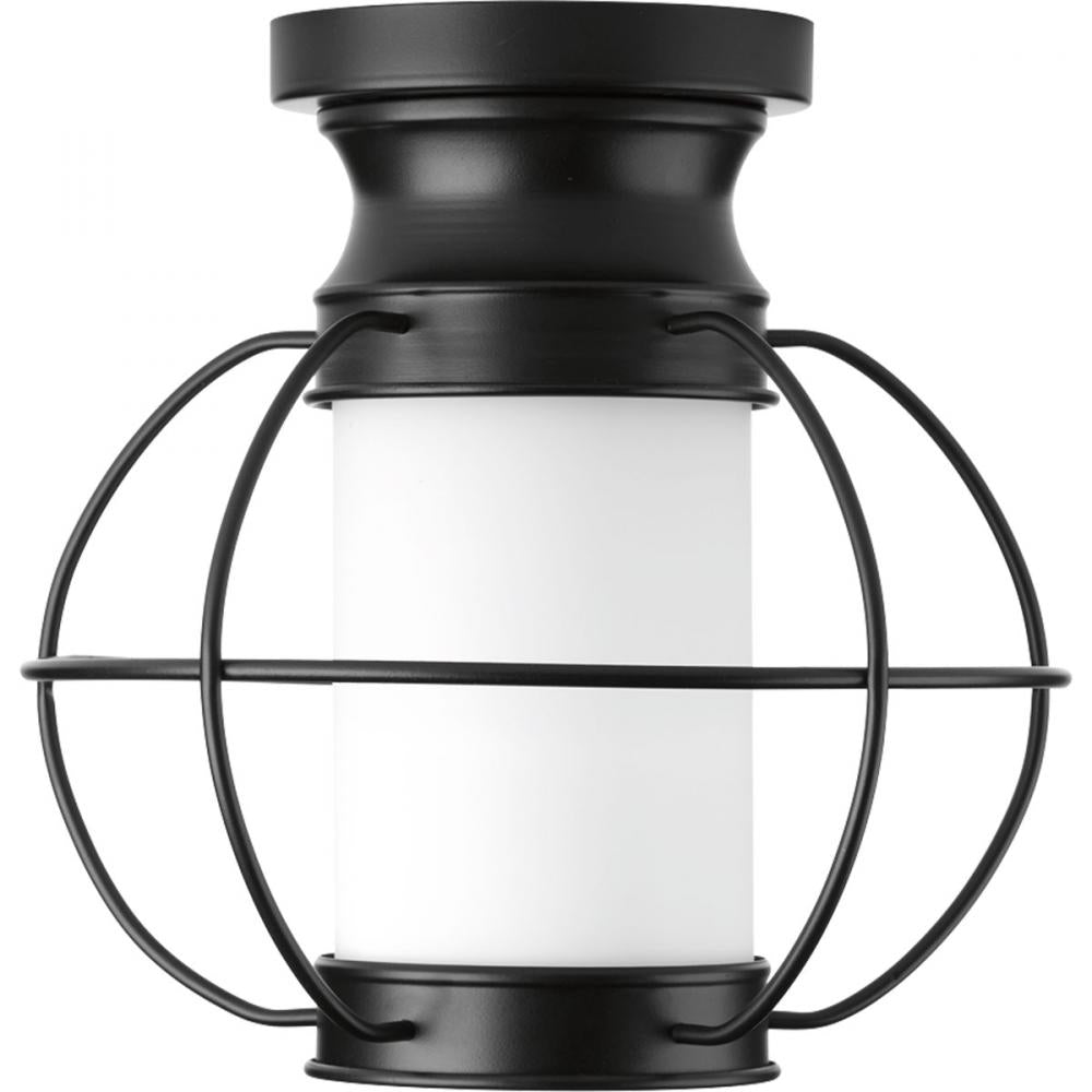 Progress Haddon Collection One light flush mount in Matte Black Finish ...